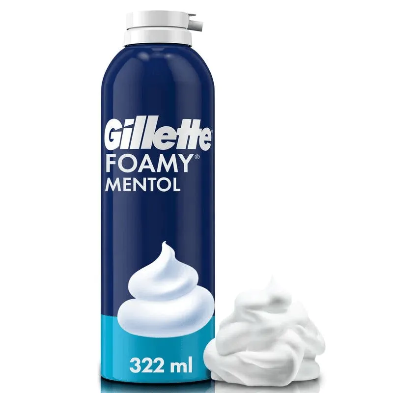 Gillette Foamy Menthol Espuma de Afeitar 312 g