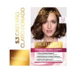 Kit de coloración Excellence 5.3 Castaño Claro Dorado