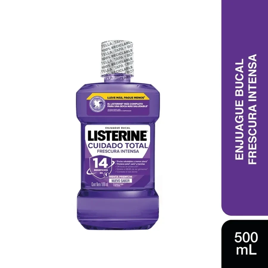Listerine Total Care Enjuague Bucal con Flúor 500 ml