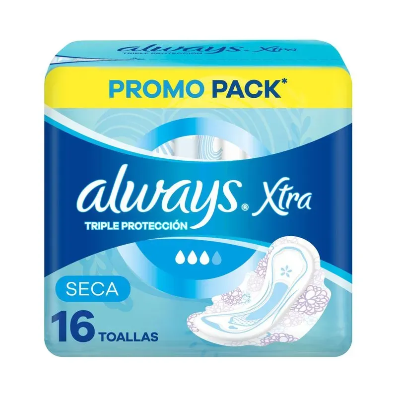 Toallas Femeninas Always Maxi Protección Seca con Alas x10 unidades