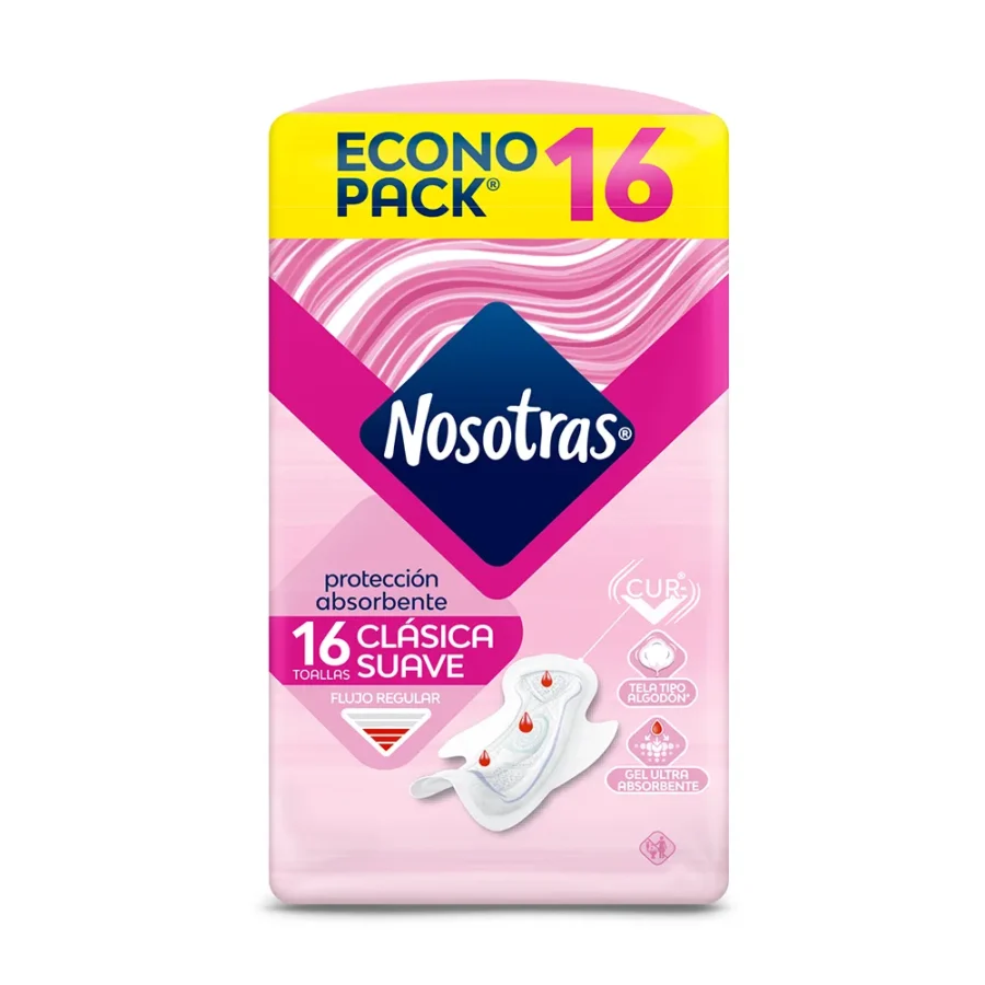 Toallas Femeninas Nosotras Clásica Extra Seda x16