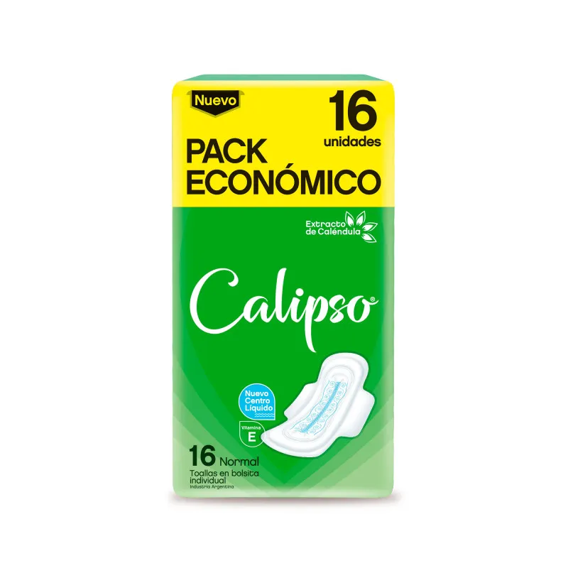 Toallas Femeninas Calipso Normal con Extra Seda x16