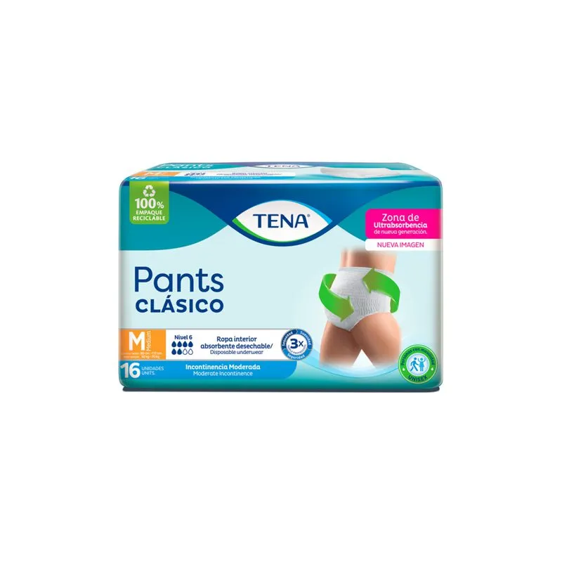 TENA Pants Clásico Ropa Interior Descartable Talle M x 16 unidades