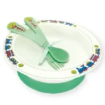 Plato hondo decorado con succión y cubiertos - Dispita