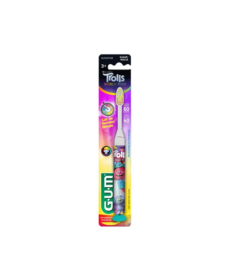 GUM Trolls Cepillo con Timer Light +3 años