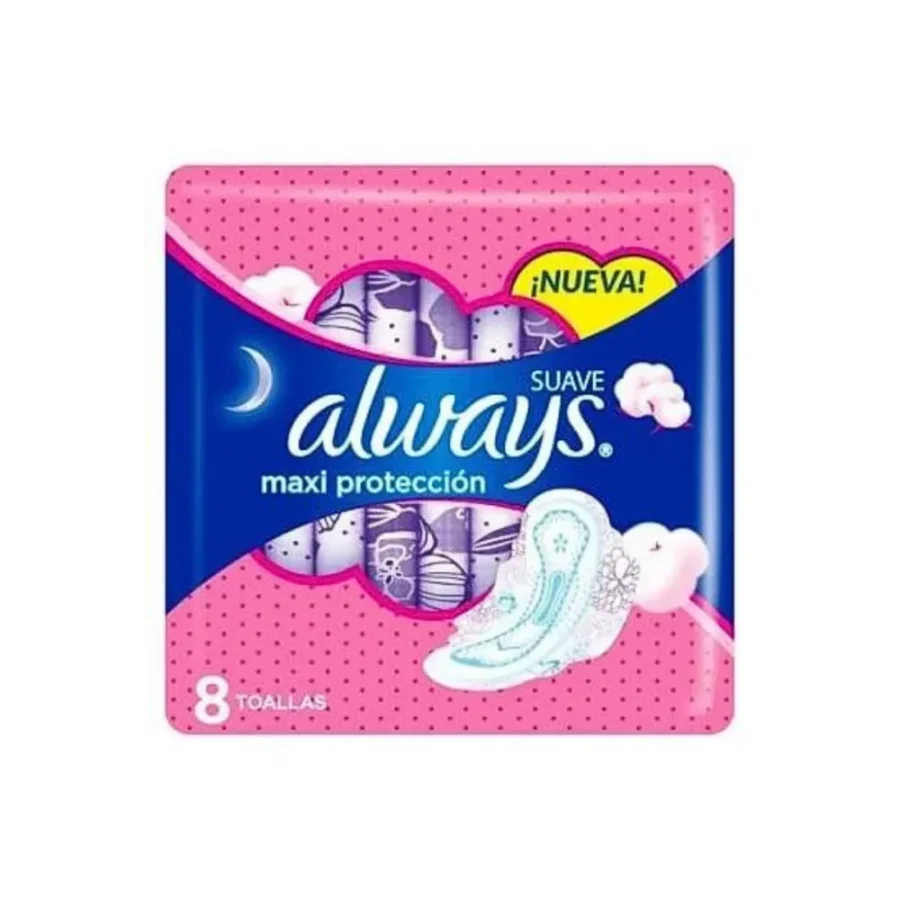 Toallas femeninas Always Maxi Protección Suave x8