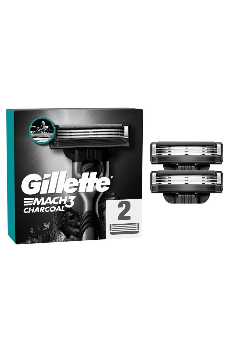 Gillette Mach3 Charcoal Cartuchos x2