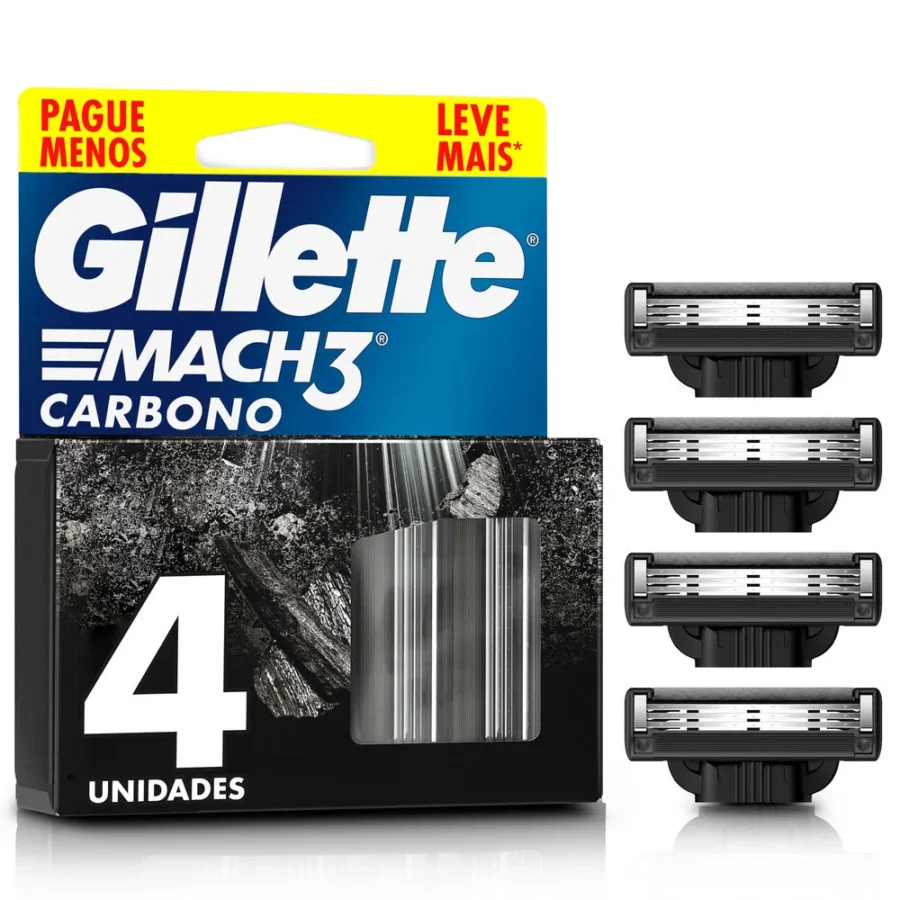 Cartuchos de Afeitar Mach3 Carbono x4