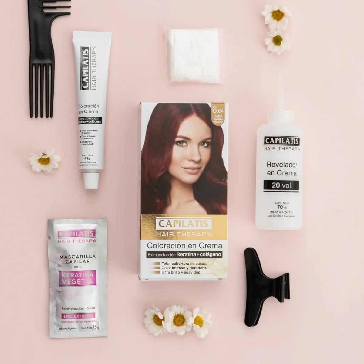 Kit de tintura Capilatis tono 6.64 – Capilatis - Imagen 1