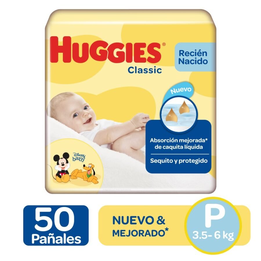 Huggies Pañal Recién Nacido Talle P x 50 unidades