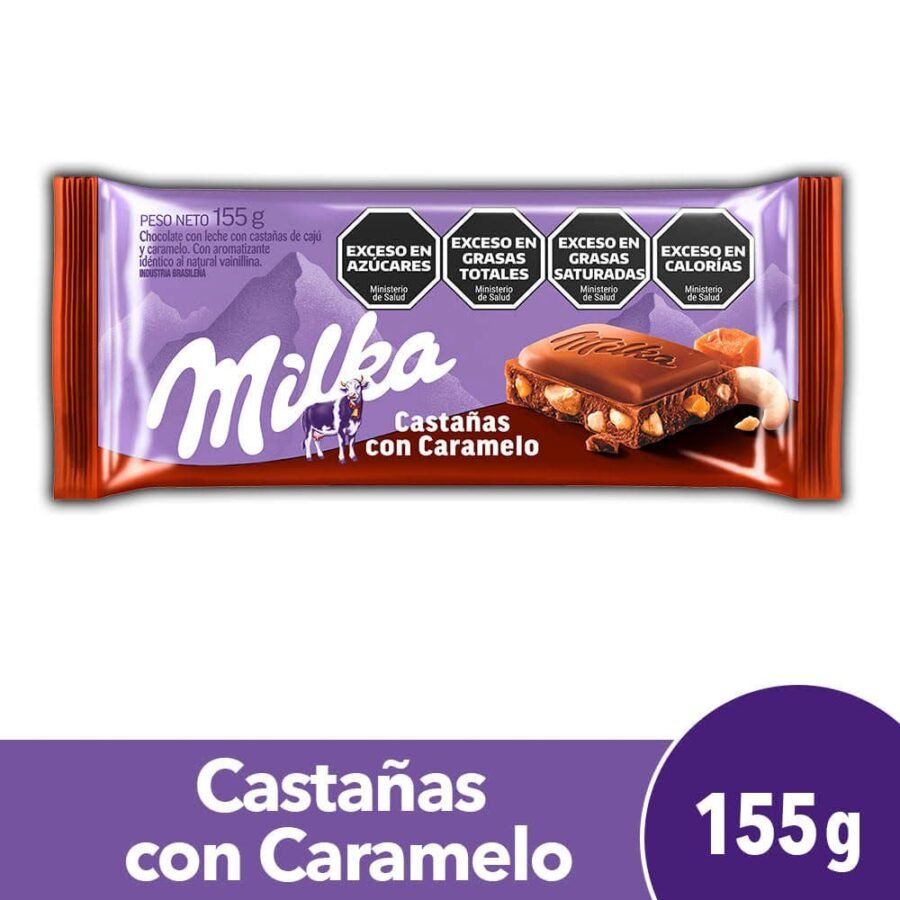 Milka Castañas y Caramelo Tableta de Chocolate