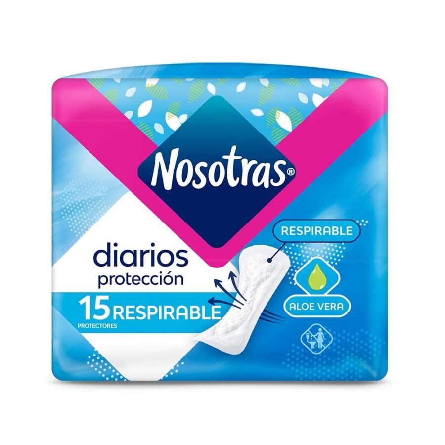 Nosotras Respirable Protectores Diarios con Aloe x 15 unidades