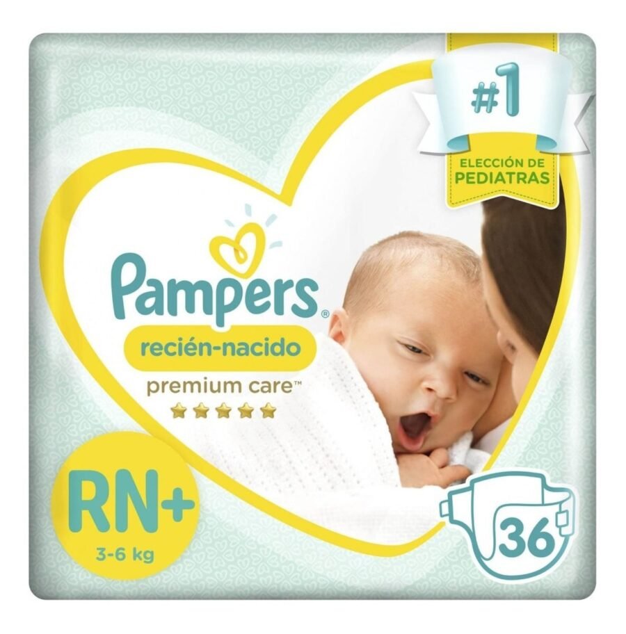 Pampers Pañales Premium Care Recién Nacido+ x 36 unidades