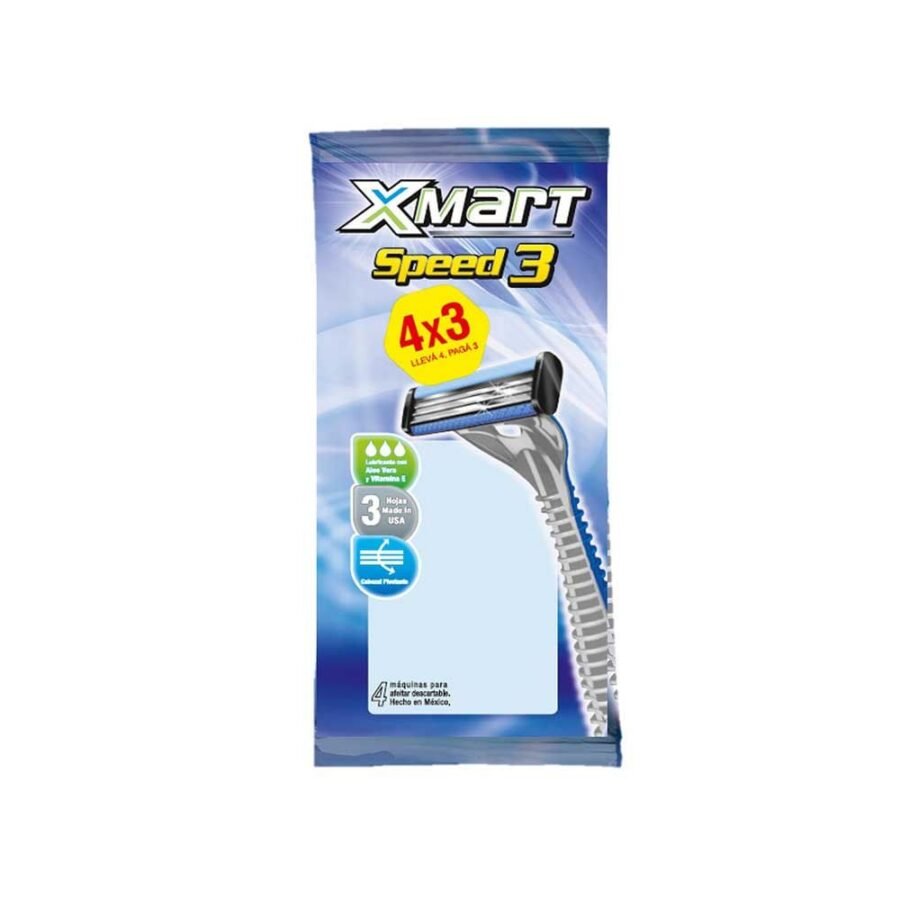 Xmart Speed3 Masculino Máquinas de Afeitar x 3 unidades (Pack 4x3)