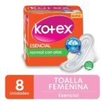 Kotex Esencial Toallas Femeninas con Alas x 8 unidades