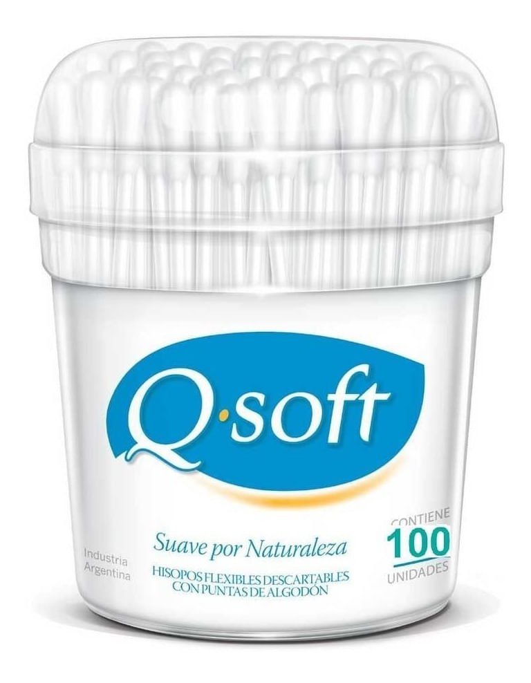 Q Soft Hisopos de Algodón x 100 unidades